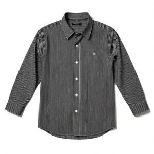 Lauren Ralph Lauren women’s No-Iron dark gray and white Striped Shirt Med